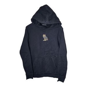 OVO Octobers Very Own Embroidered Owl Hoodie Sweatshirt Black Size Small